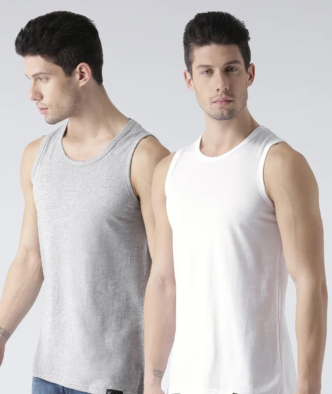 Mens Plain Sleeveless Combo Tshirt