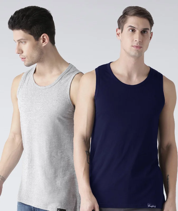 Mens Plain Sleeveless Combo Tshirt