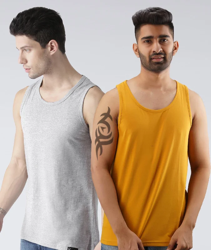 Mens Plain Sleeveless Combo Tshirt