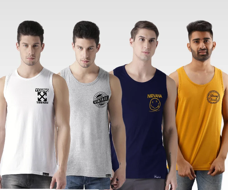 Mens Printed Sleeveless Combo Tshirt