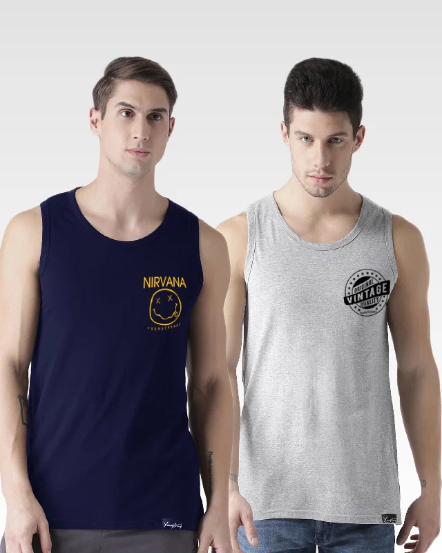 Mens Printed Sleeveless Combo Tshirt