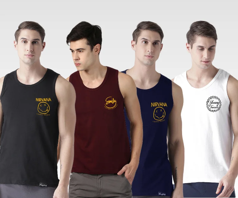 Mens Printed Sleeveless Combo Tshirt