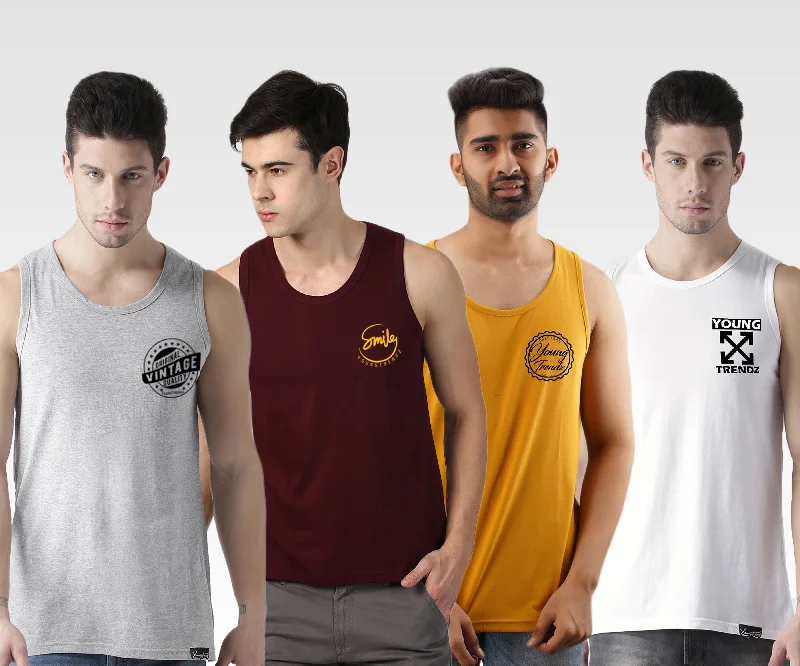 Mens Printed Sleeveless Combo Tshirt