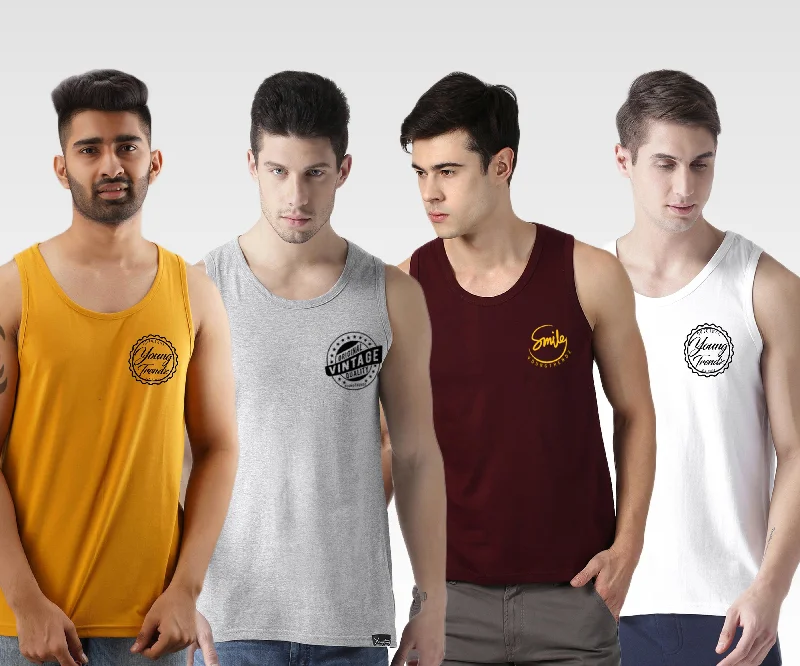 Mens Printed Sleeveless Combo Tshirt