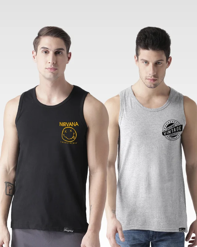 Mens Printed Sleeveless Combo Tshirt