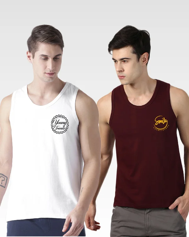 Mens Printed Sleeveless Combo Tshirt