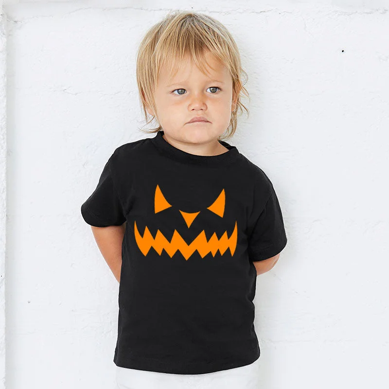 Pumpkin Face Family Matching T-Shirt - Black (MRK X)