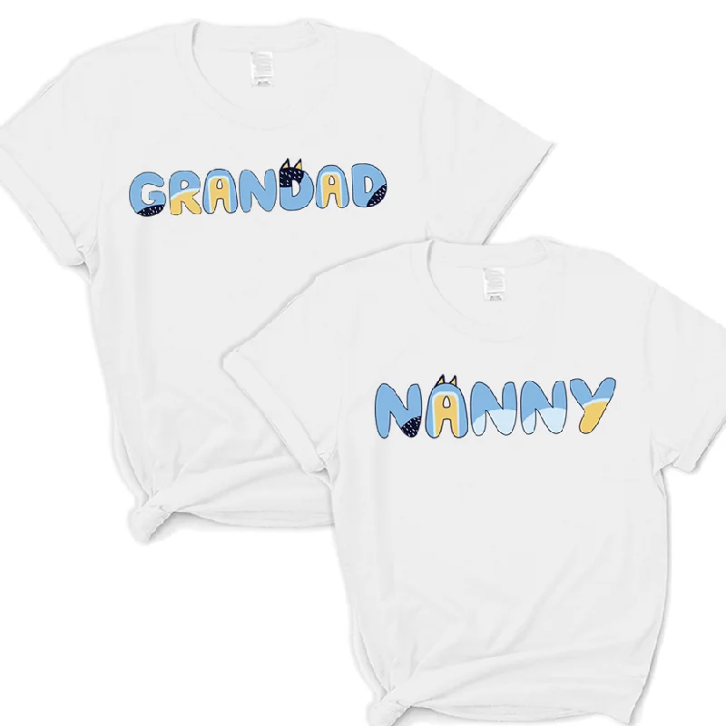 Puppy Dog Grandparents- Nanny & Grandad T-Shirts White