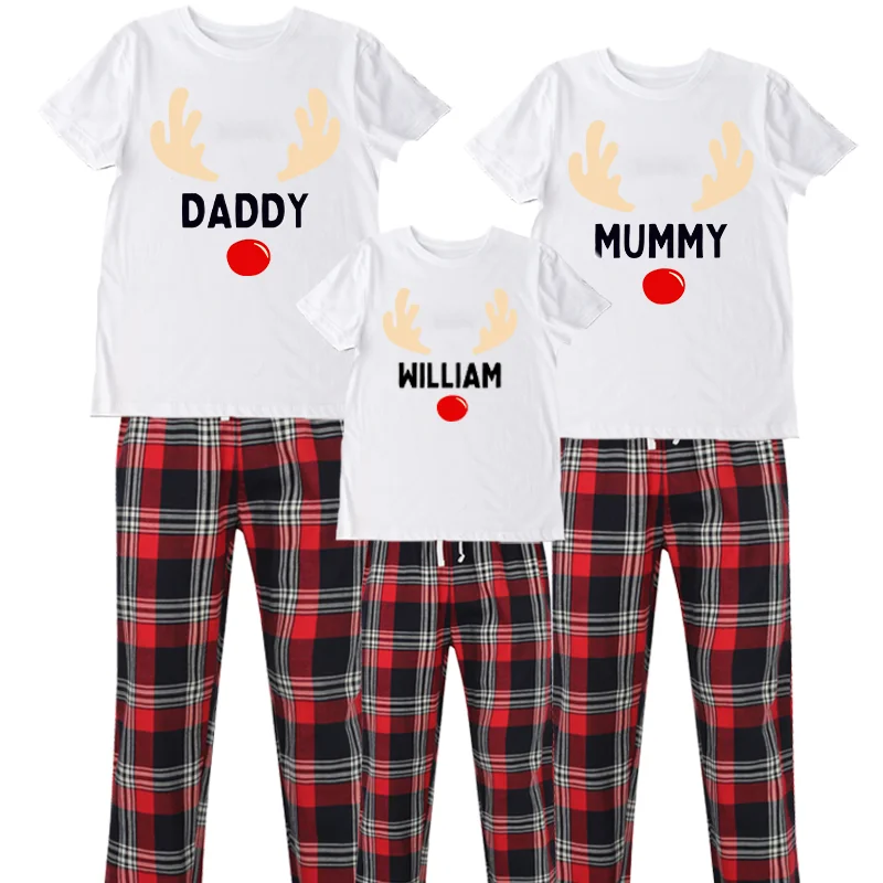 Reindeer Family Yuletide Pyjama Tee & Pant Set