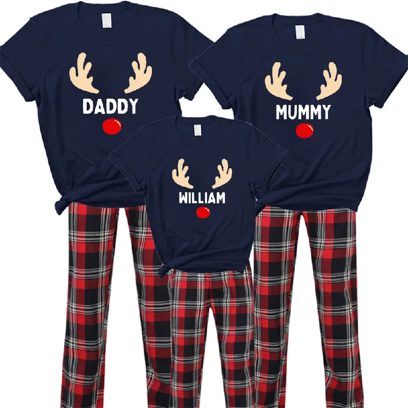 Reindeer Family Yuletide Pyjama Tee & Pant Set