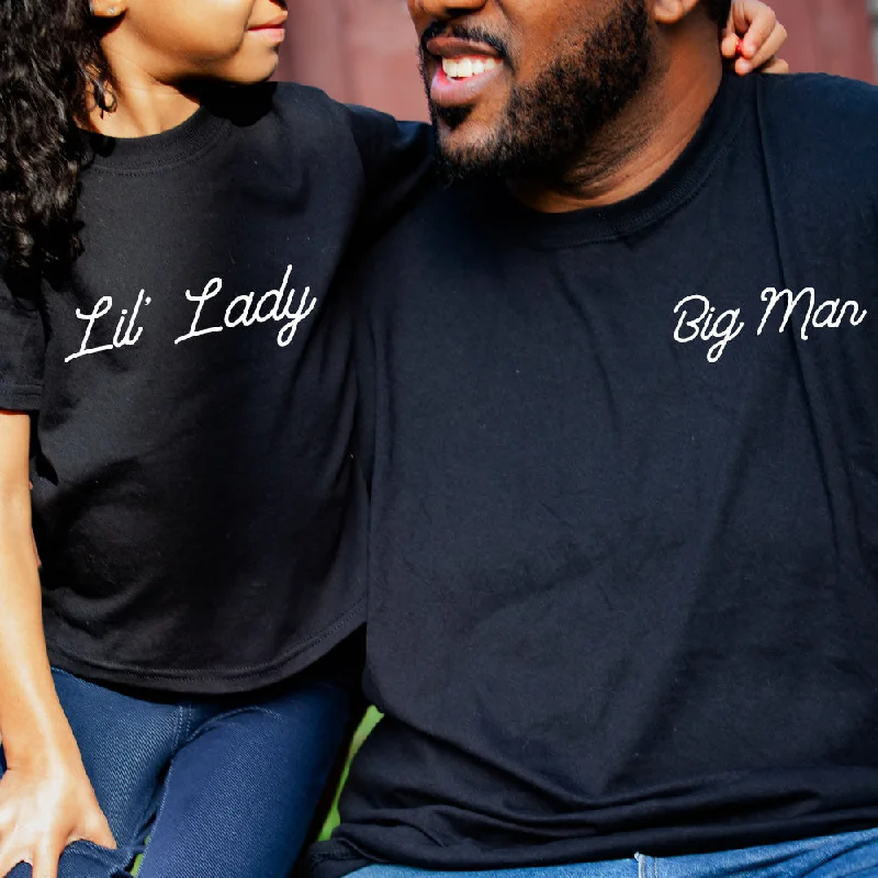 Script Big Man & Lil' Lady Dad Matching T-Shirts