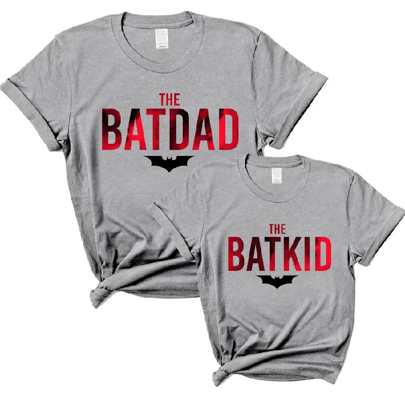 The Batdad & Batkid Matching Grey T-Shirts