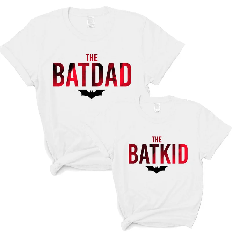 The Batdad & Batkid Matching White T-Shirts