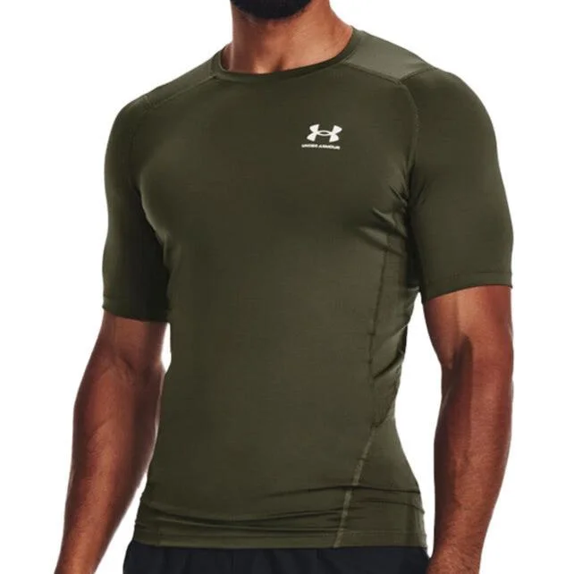 Under Armour HeatGear Compression T-Shirt - Khaki Green