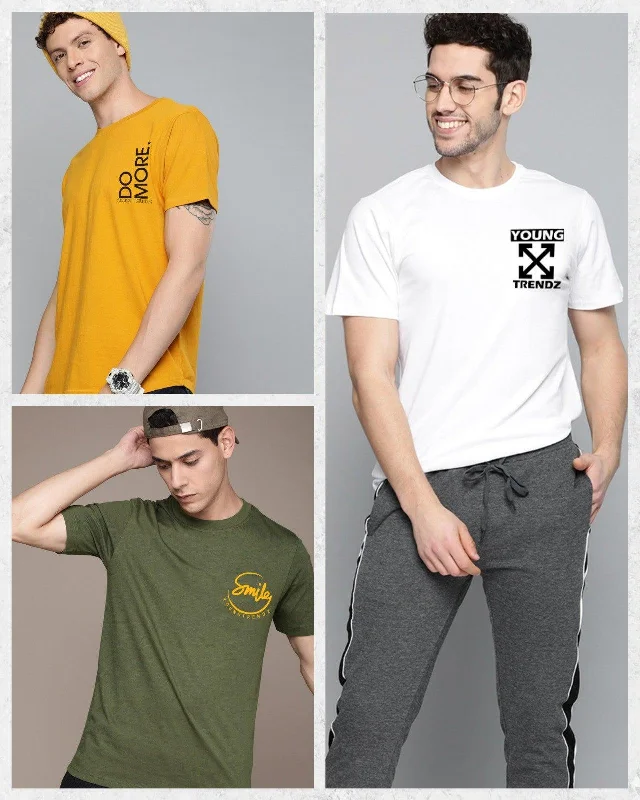 Mens Combo Pocket Printed Tshirt - 3pcs Pack